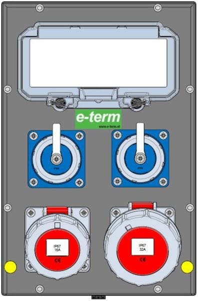 E-TERM - Vollgummiverteiler MODBOX WM 0011-2 FI040 IP67  MODBOX-midi B255xH384xT204mm