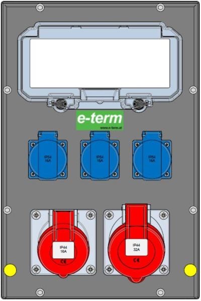 E-TERM - Vollgummiverteiler MODBOX WM 0011-3 FI000 IP44 MODBOX-midi B255xH384xT203mm