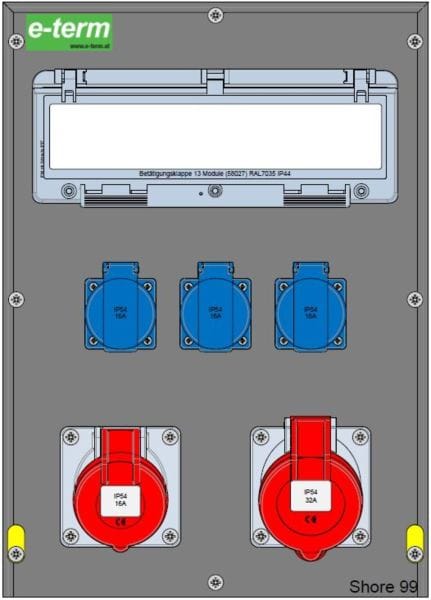 E-TERM - Vollgummiverteiler MODBOX WM 0011-3 FI040 IP54  MODBOX-L B300xH420xT243mm