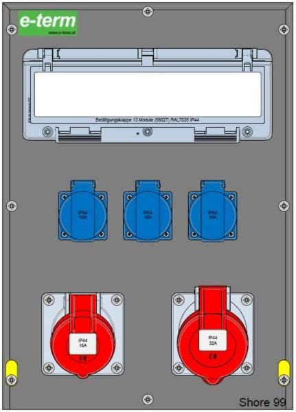 E-TERM - Vollgummiverteiler MODBOX WM 0011-3 FI063 IP44 MODBOX-L B300xH420xT243mm