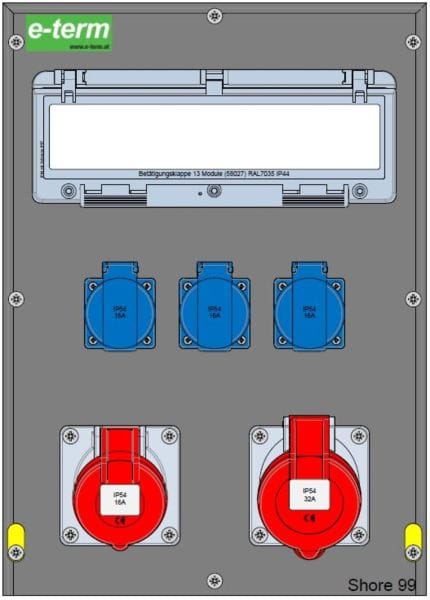 E-TERM - Vollgummiverteiler MODBOX WM 0011-3 FI063 IP54 MODBOX-L B300xH420xT243mm