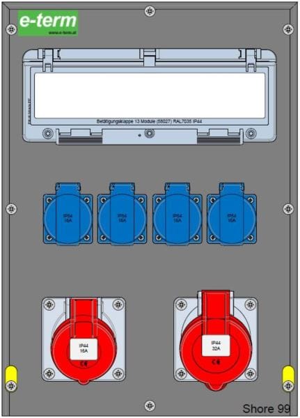 E-TERM - Vollgummiverteiler MODBOX WM 0011-4 FI063 IP44 MODBOX-L B300xH420xT243mm