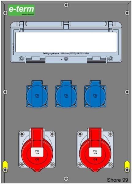 E-TERM - Vollgummiverteiler MODBOX WM 0020-3 FI063 IP44  MODBOX-L B300xH420xT243mm