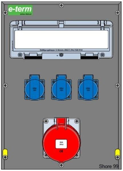 E-TERM - Vollgummiverteiler MODBOX WM 0100-3 FI063 IP44 MODBOX-L B300xH420xT259mm