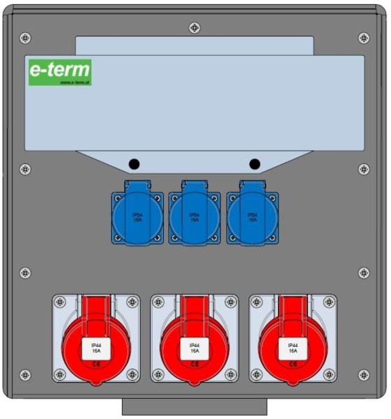 E-TERM - Vollgummiverteiler WM 0003-3 FI063 IP44 B370xH396xT225mm