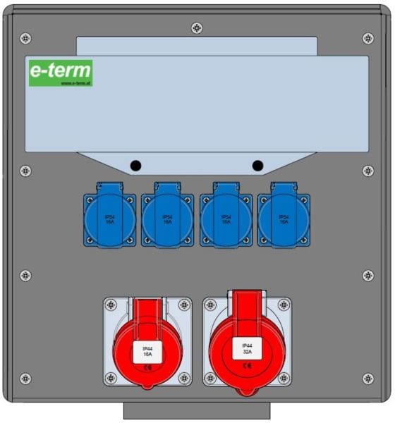 E-TERM - Vollgummiverteiler WM 0011-4 FI040 IP44 B370xH396xT225mm