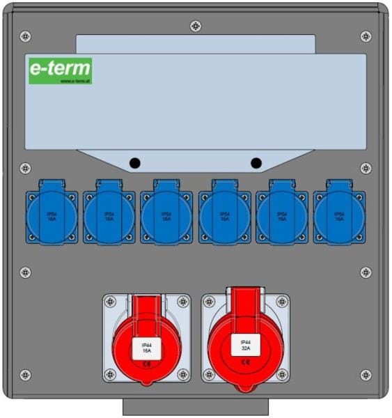 E-TERM - Vollgummiverteiler WM 0011-6 FI063 IP44 B370xH396xT225mm