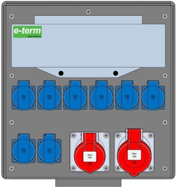 E-TERM - Vollgummiverteiler WM 0011-8 FI040 IP44 B370xH396xT225mm