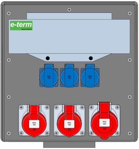E-TERM - Vollgummiverteiler WM 0012-3 FI040 IP44 B370xH396xT225mm