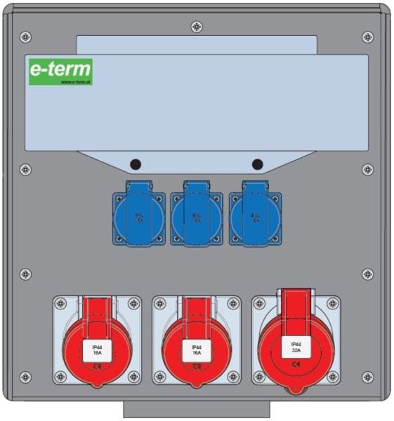 E-TERM - Vollgummiverteiler WM 0012-3 FI063 IP44 B370xH396xT225mm