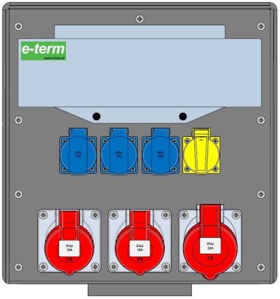 E-TERM - Vollgummiverteiler WM 0012-3 FI063 IP44 RJ B370xH396xT225mm