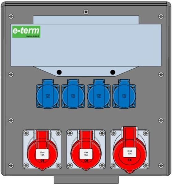 E-TERM - Vollgummiverteiler WM 0012-4 FI063 IP44 B370xH396xT225mm