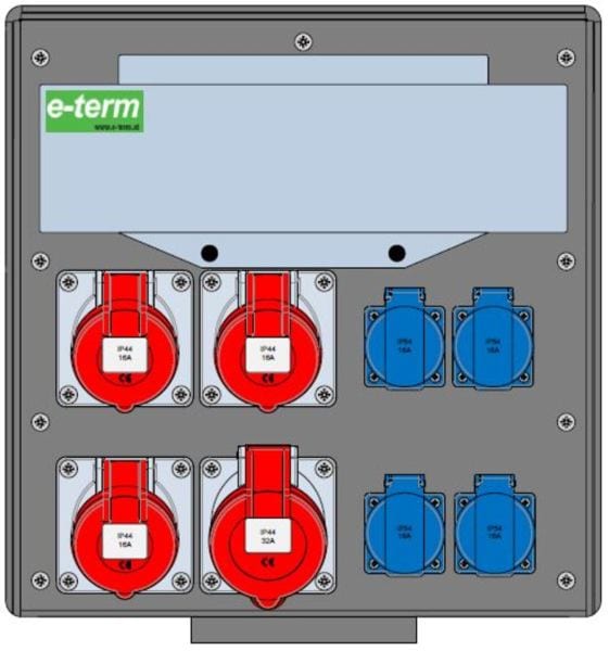 E-TERM - Vollgummiverteiler WM 0013-4 FI063 IP44 B370xH396xT225mm