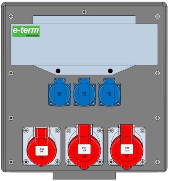 E-TERM - Vollgummiverteiler WM 0021-3 FI063 IP44 B370xH396xT225mm