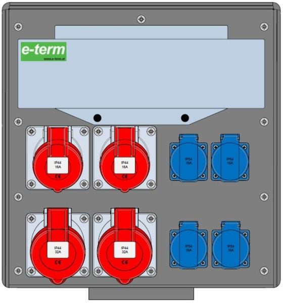 E-TERM - Vollgummiverteiler WM 0022-4 FI063 IP44 B370xH396xT225mm