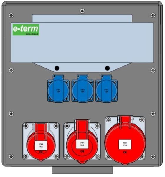 E-TERM - Vollgummiverteiler WM 0111-3 FI063 IP44 B370xH396xT239mm