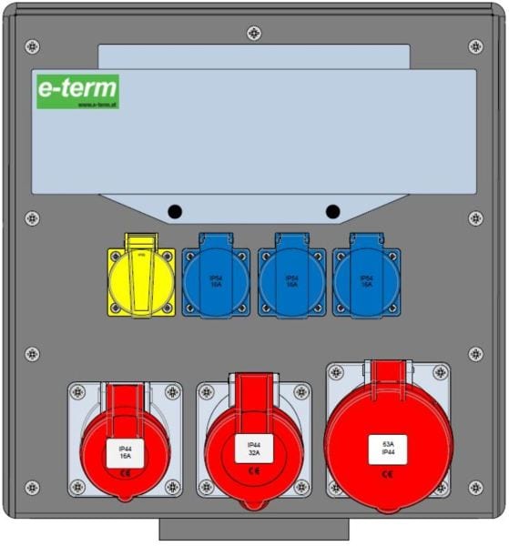 E-TERM - Vollgummiverteiler WM 0111-3 FI063 IP44 RJ B370xH396xT241mm