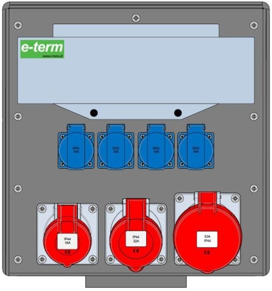 E-TERM - Vollgummiverteiler WM 0111-4 FI063 IP44 B370xH396xT241mm