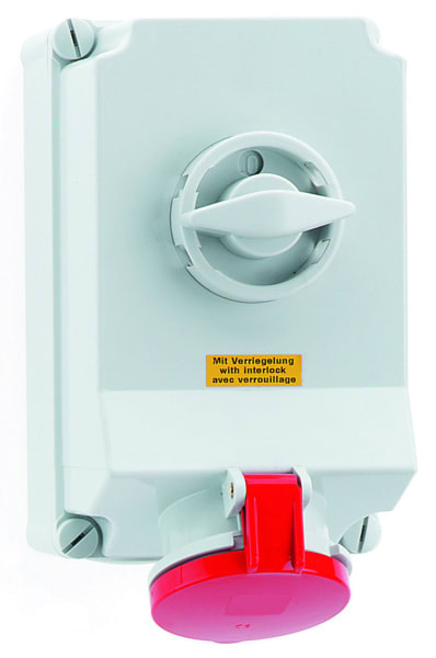 BALS - Wandsteckdose TE 63A 4p 400V 6h IP44 Ni 16605