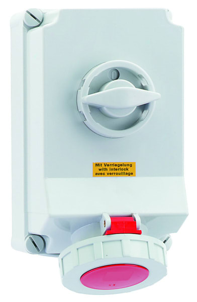 BALS - Wandsteckdose 63A 4p 400V 6h IP67/69 Ni 16604