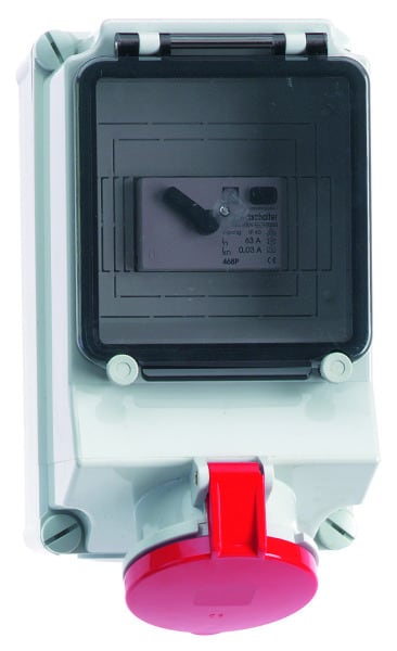 BALS - Wandsteckdose TE 63A 5p 400V 6h IP44 Ni 15017