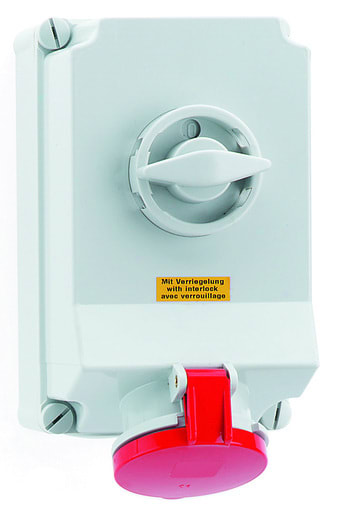 BALS - Wandsteckdose TE 63A 5p 400V 6h IP44 Ni 16603