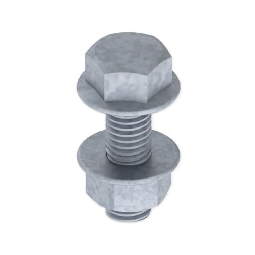 UNEX - 66 Schraube DIN 6921 mit Muttern M8X25 Verzinkung Klasse 6