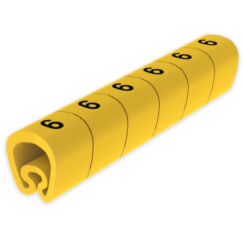 UNEX - 18 Abreißbare Kabelmarkierungen gelb Ø5 Plastifiziertes PVC