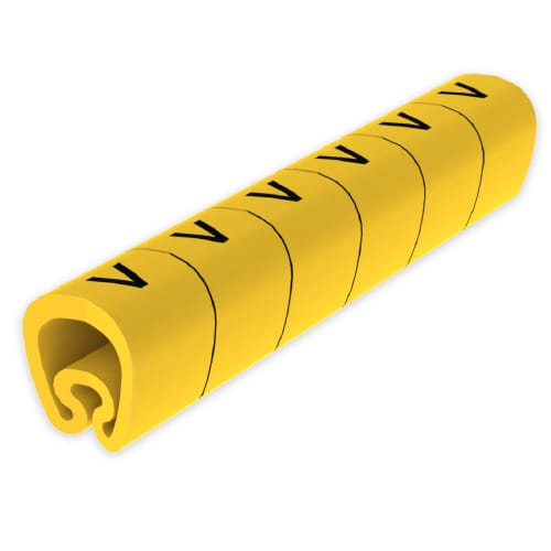 UNEX - 18 Abreißbare Kabelmarkierungen gelb Ø8 Plastifiziertes PVC