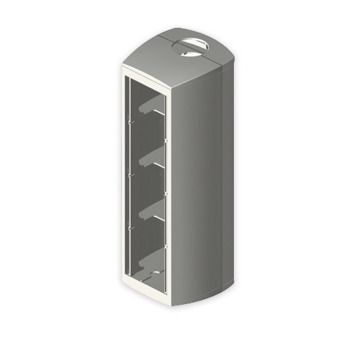 UNEX - 50 Modul 4 Inst. Säule 50x88 grau RAL7035 80 U24X