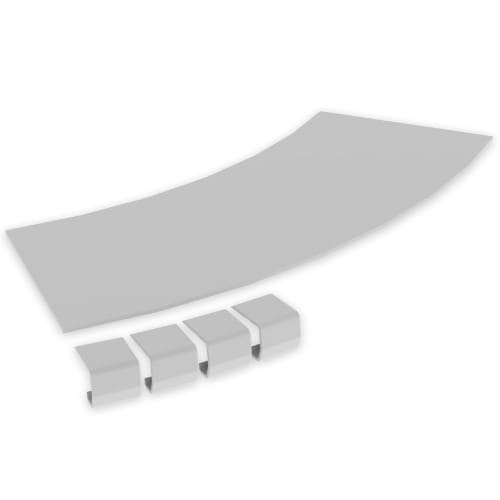 UNEX - 67 Abdeckung Flachbogen 45º grau RAL7035 200 R600 U23X