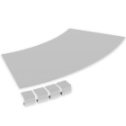 UNEX - 67 Abdeckung Flachbogen 45º grau RAL7035 300 R600 U23X