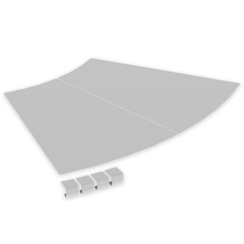 UNEX - 67 Abdeckung Flachbogen 45º grau RAL7035 600 R600 U23X