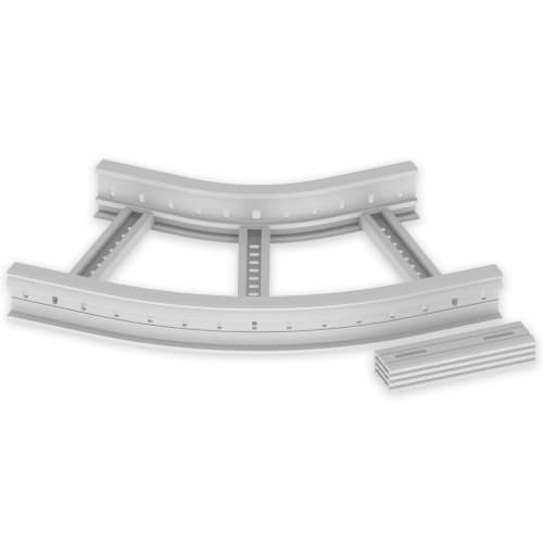 UNEX - 67 Flachbogen 45° grau RAL7035 85x400 R300 U23X
