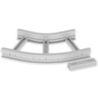 UNEX - 67 Flachbogen 45° grau RAL7035 85x400 R300 U23X