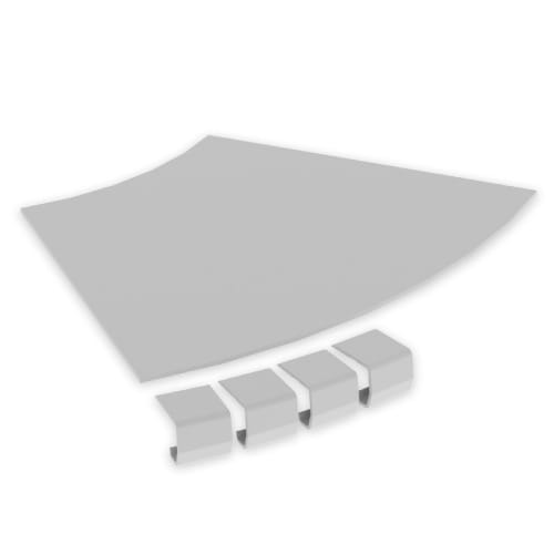 UNEX - 67 Abdeckung Flachbogen 45º halogenfrei grau RAL7035 300 R300 U48X