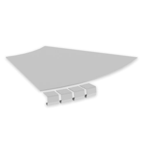 UNEX - 67 Abdeckung Flachbogen 45º halogenfrei grau RAL7035 400 R300 U48X