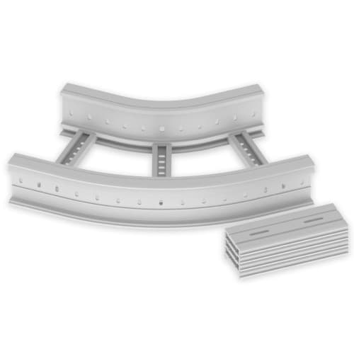 UNEX - 67 Flachbogen 45° halogenfrei grau RAL7035 135x400 R300 U48X