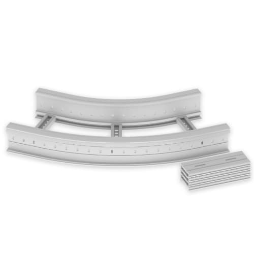 UNEX - 67 Flachbogen 45° halogenfrei grau RAL7035 135x400 R600 U48X
