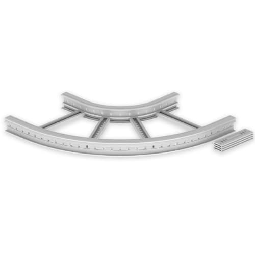UNEX - 67 Flachbogen 90° halogenfrei grau RAL7035 85x500 R300 U48X