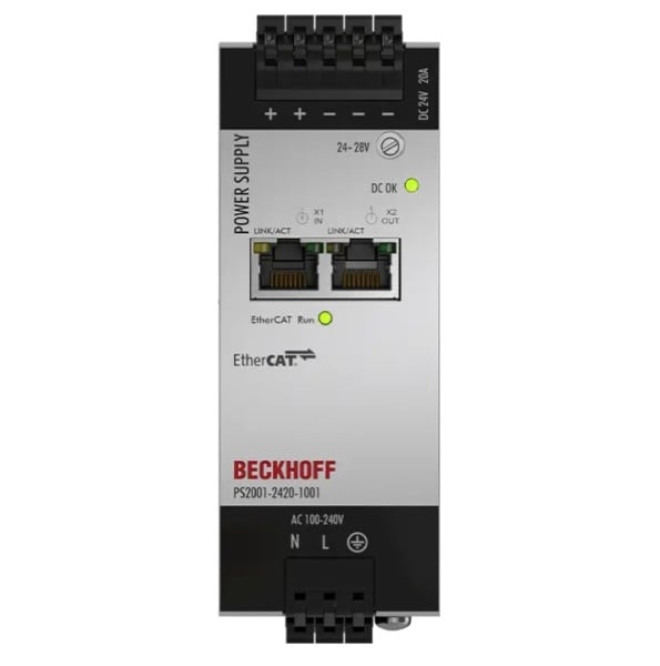 BECKHOFF - PS2000 24 V DC Stromversorgung, 20 A  InputAC/DC, EtherCAT