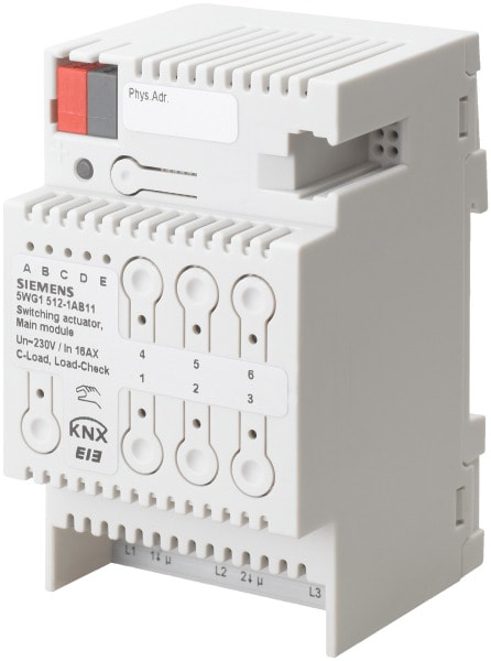 SIEMENS - N 512/11 Schaltaktor-Hauptmodul 3x 16AX C-Last Laststrom-Überwachung