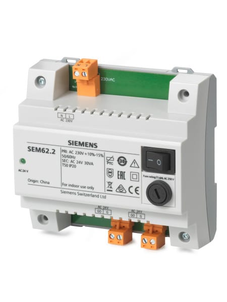SIEMENS - Transformator 230/24V 30VA m.Schalter u.Sicherung