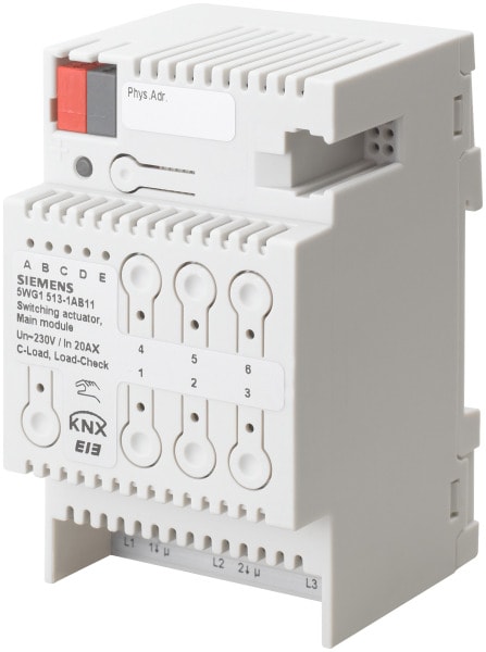 SIEMENS - N 513/11 Schaltaktor-Hauptmodul 3x 20AX C-Last Laststrom-Überwachung