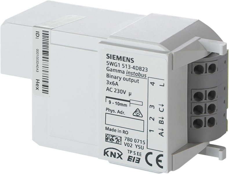 SIEMENS - RL 513/23 KNX Binärausgabegerät (Relais) 3x 6A AC230V als Einbaugerät