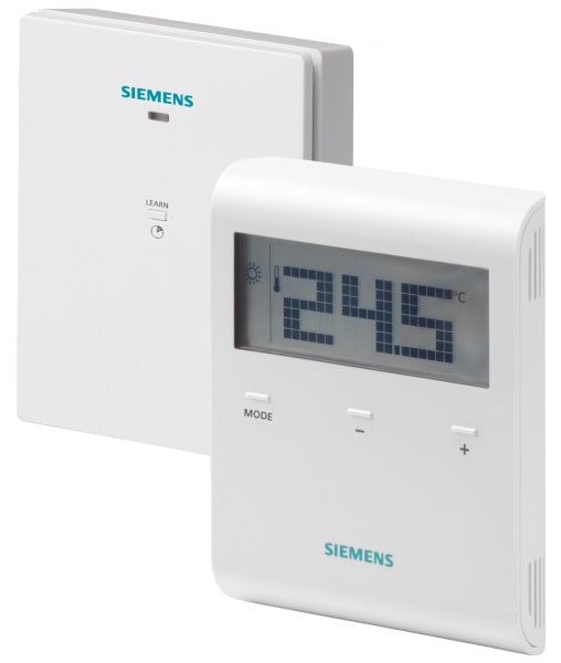 SIEMENS - Raumtemperaturregler LCD 5..35°C H 2-P. Batt.3V Funk-Set