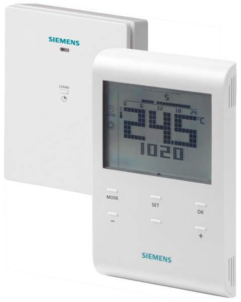 SIEMENS - Raumtemperaturregler LCD W7 5..35°C H 2-P. Batt.3V ext.Eingang Funk-Set