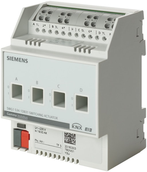 SIEMENS - N 534D31 Schaltaktor 4x AC 230V, 16/20AX, C-Last,