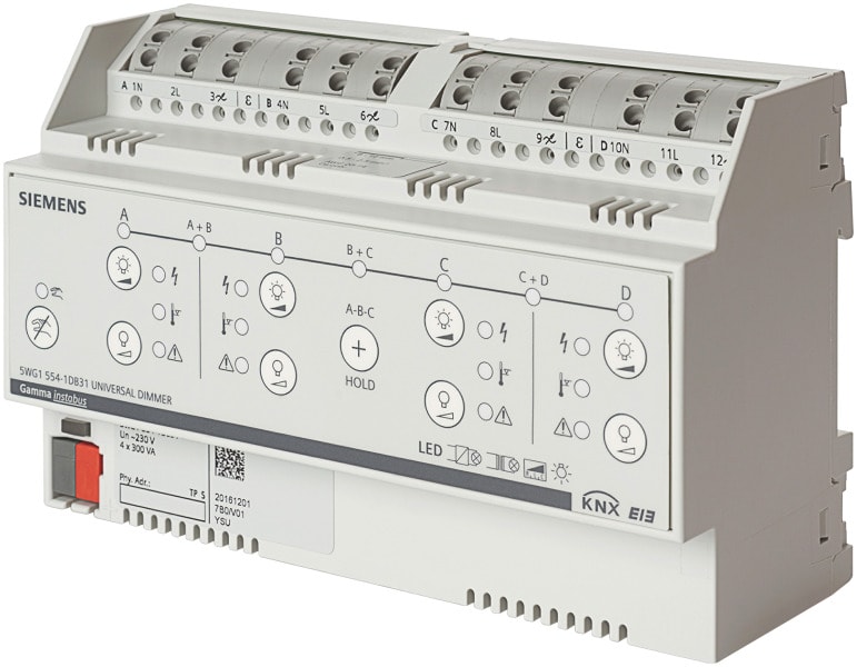 SIEMENS - N 554D31 Universaldimmer AC 230V, 4x 300VA (1x 1000VA)