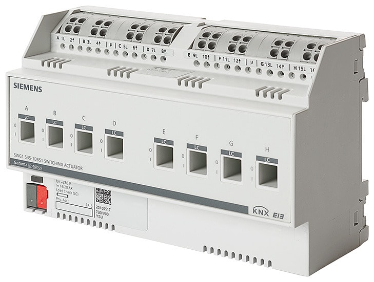 SIEMENS - N 535D51 Schaltaktor 8x AC 230V, 16/20AX, C-Last, Laststromüberwachung